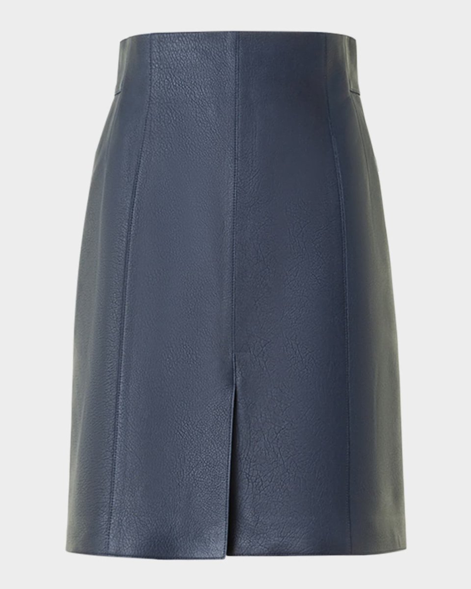 Lamb Nappa Leather A-Line Skirt